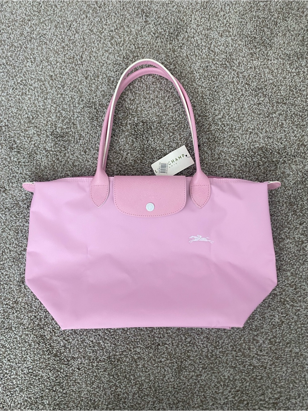 Longchamp Medium Le Pliage Nylon Shoulder Tote (Soft Pink)